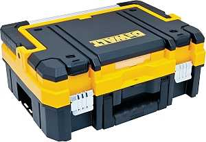 DEWALT TSTAK I Series DWST17808 Tool Box, 66 lb, Plastic, Black/Yellow, 4-Compartment