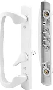 Prime-Line C 1280 Handle Set, Aluminum, Painted, 1-5/8 to 1-7/8 in Thick Door