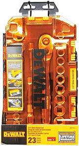 DEWALT DWMT73813 Socket Set, Chrome, Includes: (1) 1/2 in Drive 5 in Extension