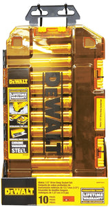 DEWALT DWMT73815 Socket Set, Chrome Vanadium Steel, Chrome, Includes: (10) 1/2 in Drive Deep Sockets