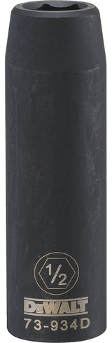 DEWALT DWMT73934OSP Impact Socket, 1/2 in Socket, 1/2 in Drive, 6-Point, CR-440 Steel, Black Oxide