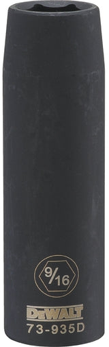 DEWALT DWMT73935OSP Impact Socket, 9/16 in Socket, 1/2 in Drive, 6-Point, CR-440 Steel, Black Oxide