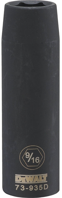 DEWALT DWMT73935OSP Impact Socket, 9/16 in Socket, 1/2 in Drive, 6-Point, CR-440 Steel, Black Oxide