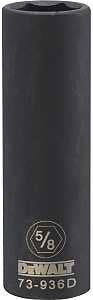 DEWALT DWMT73936OSP Impact Socket, 5/8 in Socket, 1/2 in Drive, 6-Point, CR-440 Steel, Black Oxide