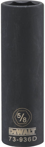 DEWALT DWMT73936OSP Impact Socket, 5/8 in Socket, 1/2 in Drive, 6-Point, CR-440 Steel, Black Oxide