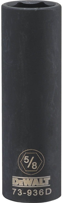 DEWALT DWMT73936OSP Impact Socket, 5/8 in Socket, 1/2 in Drive, 6-Point, CR-440 Steel, Black Oxide