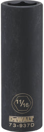 DEWALT DWMT73937OSP Impact Socket, 11/16 in Socket, 1/2 in Drive, 6-Point, CR-440 Steel, Black Oxide