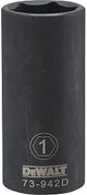 DEWALT DWMT73942OSP Impact Socket, 1 in Socket, 1/2 in Drive, 6-Point, CR-440 Steel, Black Oxide