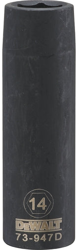 DEWALT DWMT73947OSP Impact Socket, 14 mm Socket, 1/2 in Drive, 6-Point, CR-440 Steel, Black Oxide