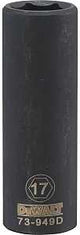 DEWALT DWMT73949OSP Impact Socket, 17 mm Socket, 1/2 in Drive, 6-Point, CR-440 Steel, Black Oxide