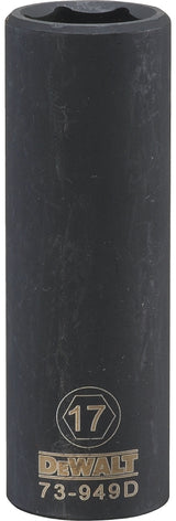 DEWALT DWMT73949OSP Impact Socket, 17 mm Socket, 1/2 in Drive, 6-Point, CR-440 Steel, Black Oxide