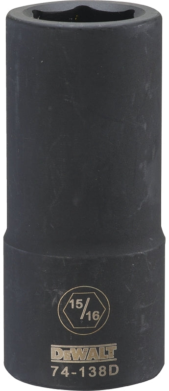 DEWALT DWMT74138OSP Impact Socket, 15/16 in Socket, 3/4 in Drive, 6-Point, CR-440 Steel, Black Oxide