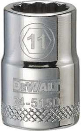 DEWALT DWMT74515OSP Hand Socket, 11 mm Socket, 3/8 in Drive, 12-Point, Vanadium Steel, Polished Chrome