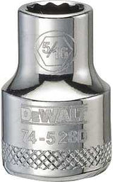 DEWALT DWMT74528OSP Hand Socket, 5/16 in Socket, 3/8 in Drive, 12-Point, Vanadium Steel, Polished Chrome