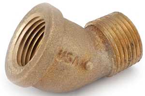 Anderson Metals 738124-08 Street Pipe Elbow, 1/2 in, FIP x MIP, 45 deg Angle, Brass, Rough, 200 psi Pressure