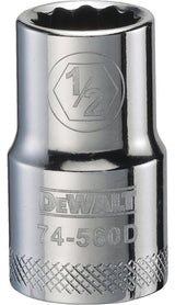 DEWALT DWMT74560OSP Drive Socket, 1/2 in Socket, 1/2 in Drive, 12-Point, Vanadium Steel, Polished Chrome