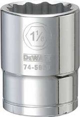 DEWALT DWMT74596OSP Drive Socket, 1-1/8 in Socket, 3/4 in Drive, 12-Point, Vanadium Steel, Polished Chrome