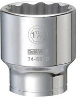 DEWALT DWMT74597OSP Drive Socket, 1-11/16 in Socket, 3/4 in Drive, 12-Point, Vanadium Steel, Polished Chrome