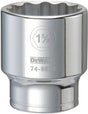 DEWALT DWMT74603OSP Drive Socket, 1-5/8 in Socket, 3/4 in Drive, 12-Point, Vanadium Steel, Polished Chrome