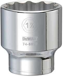 DEWALT DWMT74605OSP Drive Socket, 1-7/8 in Socket, 3/4 in Drive, 12-Point, Vanadium Steel, Polished Chrome