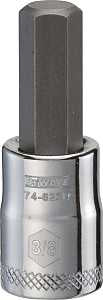 DEWALT DWMT74623OSP Fractional Hex Bit Socket, 3/8 in Tip, 3/8 in Drive, Polished Chrome Vanadium, 1-31/32 in OAL