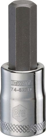 DEWALT DWMT74623OSP Fractional Hex Bit Socket, 3/8 in Tip, 3/8 in Drive, Polished Chrome Vanadium, 1-31/32 in OAL