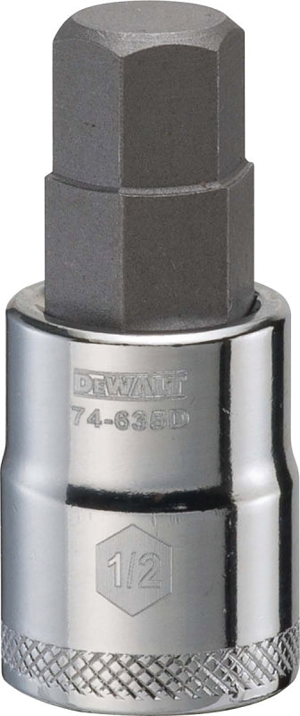 DEWALT DWMT74635OSP Fractional Hex Bit Socket, 1/2 in Tip, 3/8 in Drive, Polished Chrome Vanadium, 1-31/32 in OAL