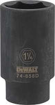 DEWALT DWMT74658OSP Impact Socket, 1-1/4 in Socket, 1/2 in Drive, 6-Point, CR-440 Steel, Black Oxide