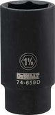 DEWALT DWMT74659OSP Impact Socket, 1-1/8 in Socket, 1/2 in Drive, 6-Point, CR-440 Steel, Black Oxide