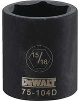 DEWALT DWMT75104OSP Deep Impact Socket, 15/16 in Socket, 1/2 in Drive, 6-Point, Steel, Black Oxide