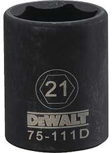 DEWALT DWMT75111OSP Deep Impact Socket, 21 mm Socket, 1/2 in Drive, 6-Point, Steel, Black Oxide