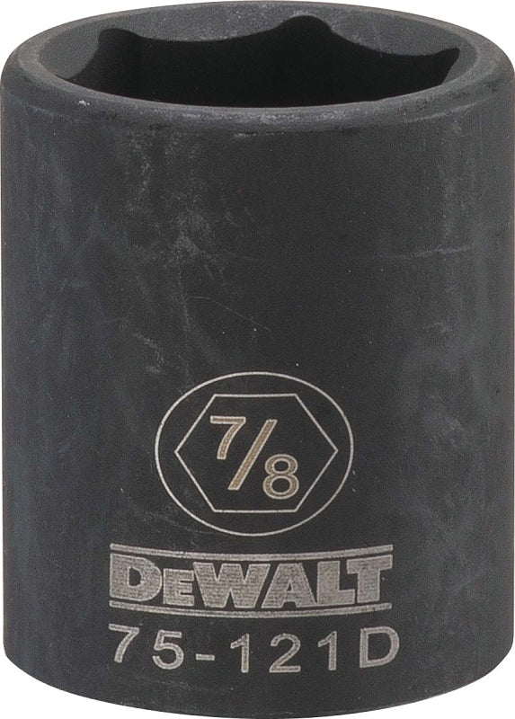 DEWALT DWMT75121OSP Deep Impact Socket, 7/8 in Socket, 1/2 in Drive, 6-Point, Steel, Black Oxide