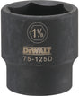 DEWALT DWMT75125OSP Deep Impact Socket, 1-1/8 in Socket, 1/2 in Drive, 6-Point, Steel, Black Oxide