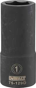 DEWALT DWMT75129OSP Impact Socket, 1 in Socket, 3/4 in Drive, 6-Point, CR-440 Steel, Black Oxide