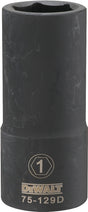 DEWALT DWMT75129OSP Impact Socket, 1 in Socket, 3/4 in Drive, 6-Point, CR-440 Steel, Black Oxide