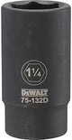 DEWALT DWMT75132OSP Impact Socket, 1-1/4 in Socket, 3/4 in Drive, 6-Point, CR-440 Steel, Black Oxide