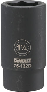 DEWALT DWMT75132OSP Impact Socket, 1-1/4 in Socket, 3/4 in Drive, 6-Point, CR-440 Steel, Black Oxide