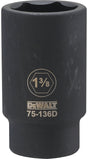 DEWALT DWMT75136OSP Impact Socket, 1-3/8 in Socket, 3/4 in Drive, 6-Point, CR-440 Steel, Black Oxide