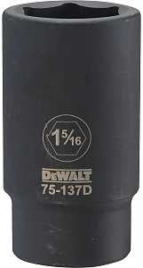 DEWALT DWMT75137OSP Impact Socket, 1-5/16 in Socket, 3/4 in Drive, 6-Point, CR-440 Steel, Black Oxide