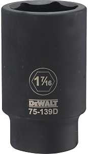 DEWALT DWMT75139OSP Impact Socket, 1-7/16 in Socket, 3/4 in Drive, 6-Point, CR-440 Steel, Black Oxide