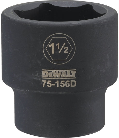 DEWALT DWMT75156OSP Impact Socket, 1-1/2 in Socket, 3/4 in Drive, 6-Point, CR-440 Steel, Black Oxide