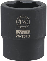 DEWALT DWMT75157OSP Impact Socket, 1-1/4 in Socket, 3/4 in Drive, 6-Point, CR-440 Steel, Black Oxide