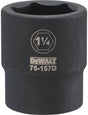 DEWALT DWMT75157OSP Impact Socket, 1-1/4 in Socket, 3/4 in Drive, 6-Point, CR-440 Steel, Black Oxide