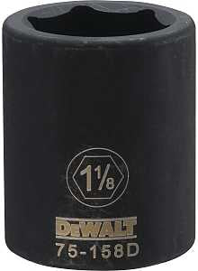 DEWALT DWMT75158OSP Impact Socket, 1-1/8 in Socket, 3/4 in Drive, 6-Point, CR-440 Steel, Black Oxide