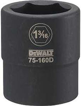 DEWALT DWMT75160OSP Impact Socket, 1-3/16 in Socket, 3/4 in Drive, 6-Point, CR-440 Steel, Black Oxide