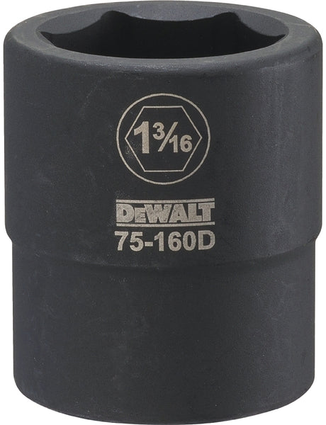 DEWALT DWMT75160OSP Impact Socket, 1-3/16 in Socket, 3/4 in Drive, 6-Point, CR-440 Steel, Black Oxide