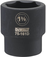 DEWALT DWMT75161OSP Impact Socket, 1-3/8 in Socket, 7/8 in D Socket, 3/4 in Drive, 6-Point, CR-440 Steel, Black Oxide