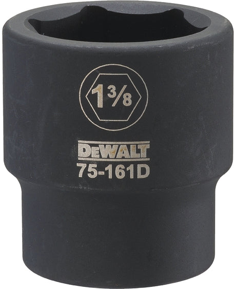 DEWALT DWMT75161OSP Impact Socket, 1-3/8 in Socket, 7/8 in D Socket, 3/4 in Drive, 6-Point, CR-440 Steel, Black Oxide