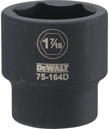 DEWALT DWMT75164OSP Impact Socket, 1-7/16 in Socket, 3/4 in Drive, 6-Point, CR-440 Steel, Black Oxide