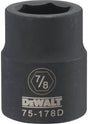 DEWALT DWMT75178OSP Impact Socket, 7/8 in Socket, 3/4 in Drive, 6-Point, CR-440 Steel, Black Oxide